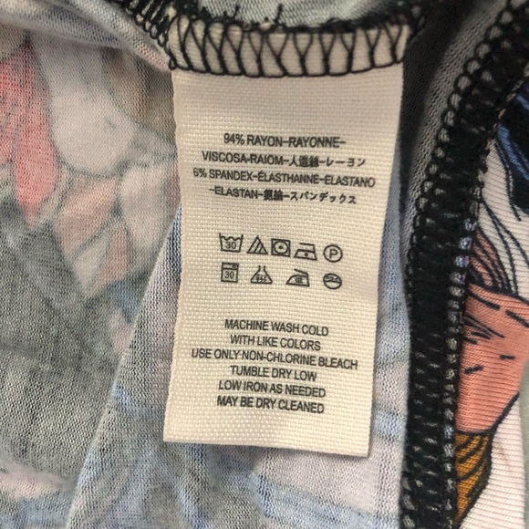 Free People Keepin’ On Floral Jersey Slouchy Top‎ XS Twisted Front Tie Sleeves - Picture 9 of 9